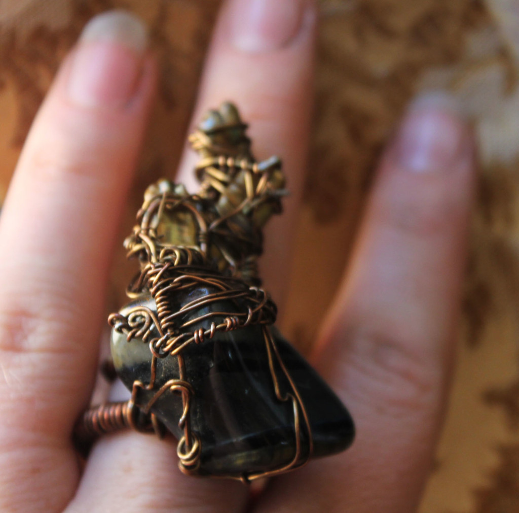 wire wrapped ring tiger
