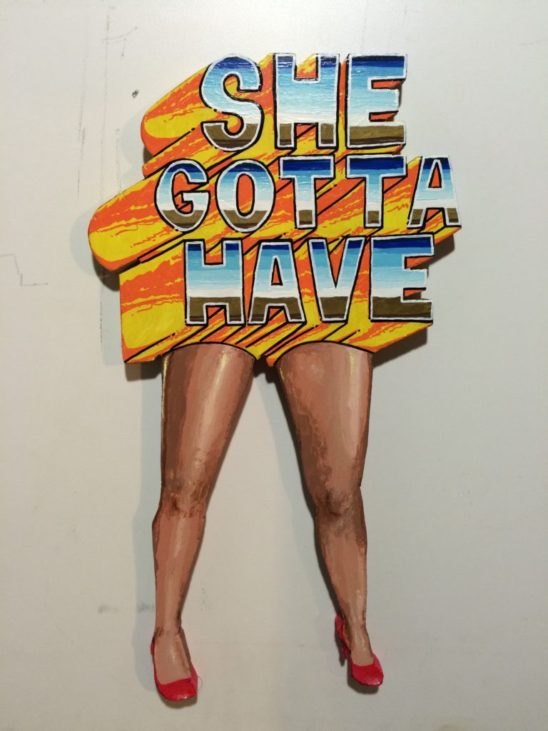 Augie W.K. - "She gotta have legs" (woodcut)